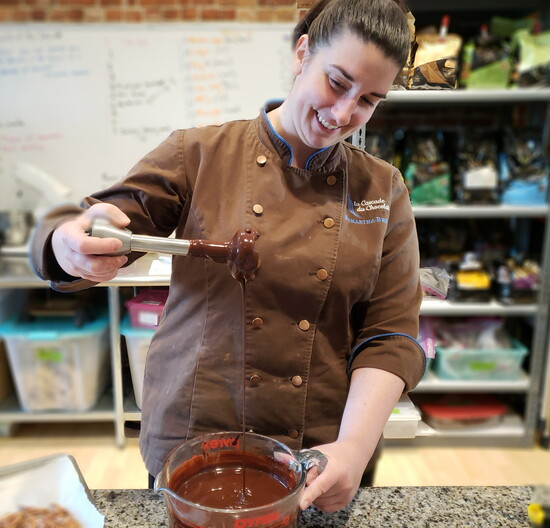 Samantha Brown making ganache
