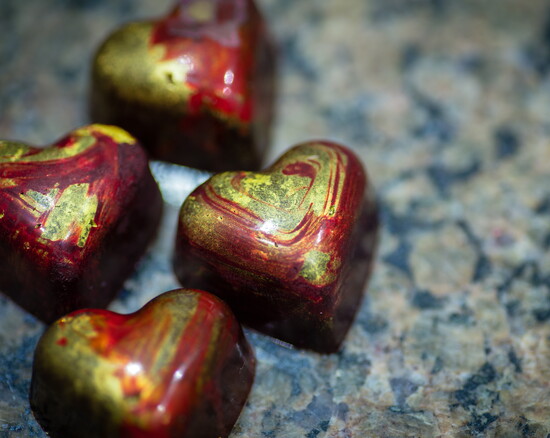 Chocolate bon bons for Valentine's Day