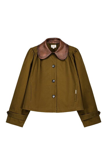 1. “A tough jacket always makes an outfit. We love the masculinity of this sports jacket with the feminine details of the rounded collar and the ruffled hem of