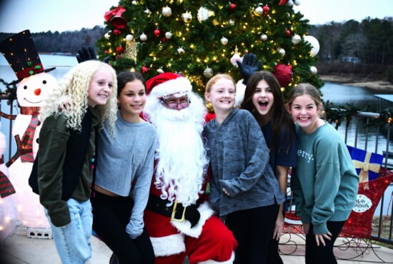Such a fun group of girls with Santa