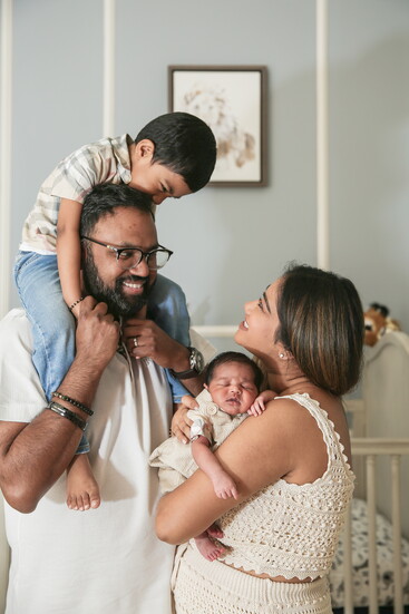 Christopher Algoo, his wife, Michelle, and the couple's two children, Logan and Lucas