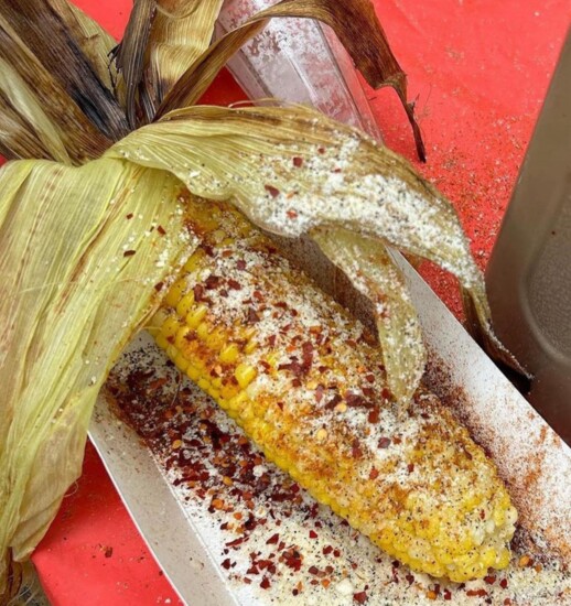 Fresh roasted corn on the cob