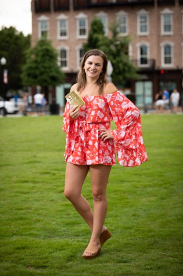​​​​​​​Magnolia Moon owner Cameron Moon is seen wearing the Aruba romper, ideal for end-of-summer adventures.