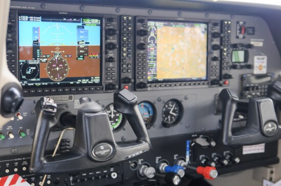 Instrument panel of CPA 2019 Cessna Turbo 206.  Photo credit: Sierra Confer