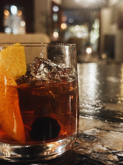 Old-fashioned cocktail at One Eleven Main. Photo courtesy of One Eleven Main