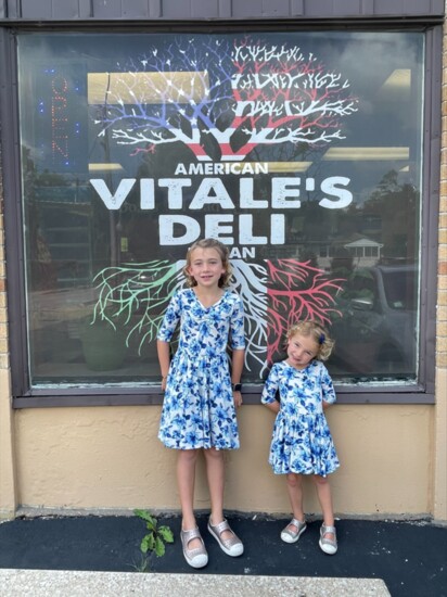 Clara, 7 & Juliet, 2 at Vitale's Deli, Glendale 