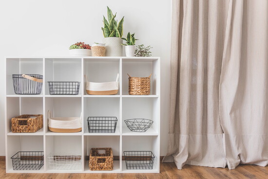 Shelving storage.