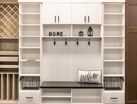 New storage solutions in the Closets By Design showroom help customers envision the possibilities for their homes.