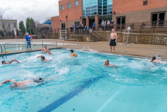 Hardy souls braved mid-30° pool temperatures for the polar plunge.