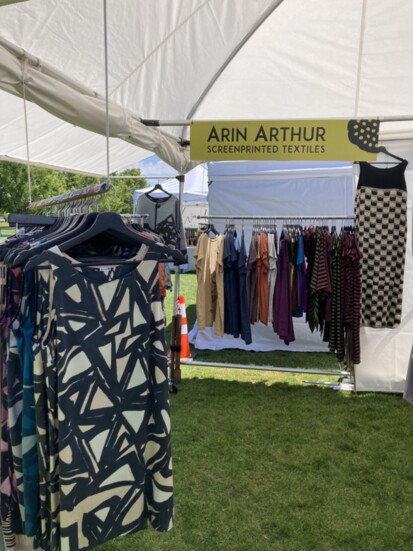 Find Screenprinted Textiles at markets, shows, and on Instagram @ArinArthurTextiles.