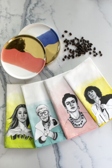 Girl Power Kitchen Towels; Inspired by strong women like Iris Apfel, $25.99/ea.