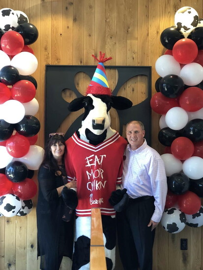 Barry & Kim with the cow in 2018
