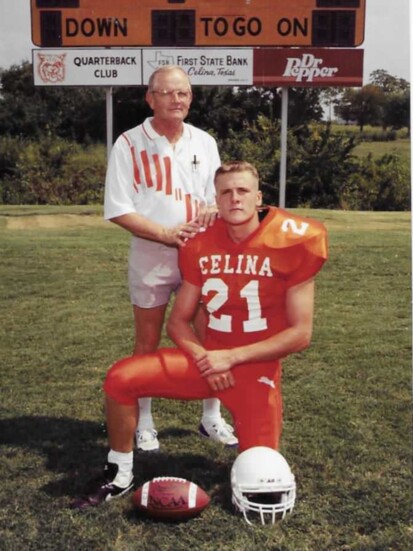 Coach Moore with son Gary Don