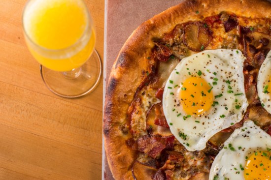 Mimosa and Nose to Tail Brunch Pizza