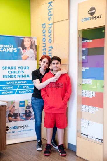 Marisa Narula, owner of Code Ninjas and son, Joshua