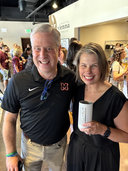 Maryville College President Bryan Coker and Clayton Center for the Arts Interim Executive Director Christy McDonald Slavick