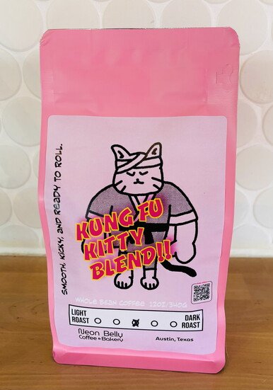 Kung Fu Kitty Blend is a smooth and balanced espresso blend crafted specifically for Neon Belly.