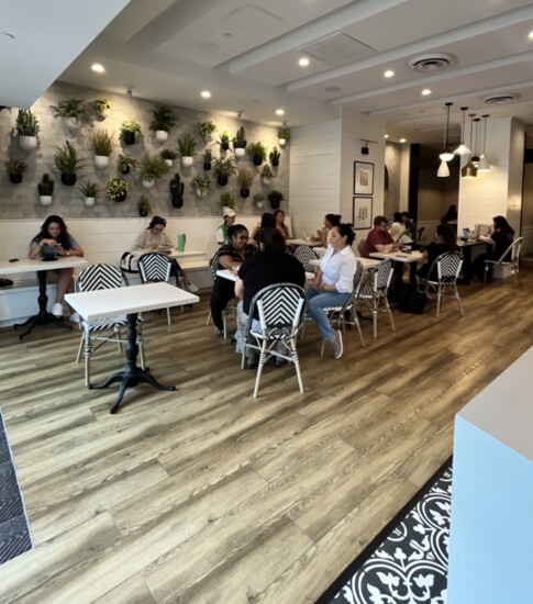 A spacious cafe, Bluedoor has lots of space for work or meeting friends.