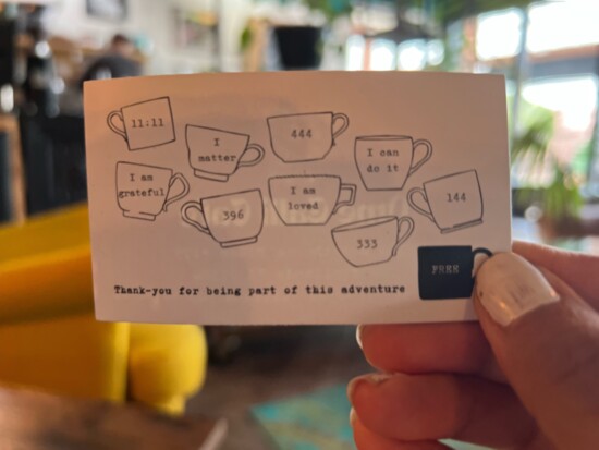 The cutest coffee punch card at Ome Calli Café.