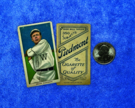 Early baseball cards were smaller and had tobacco ads on the back