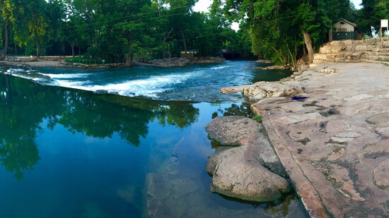 San Marcos River waterfall. Photo courtesy of Wikimedia.