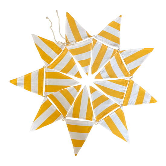 Cotton Bunting Yellow White Stripe Flags Yellow White Cord from The Stripes Company
