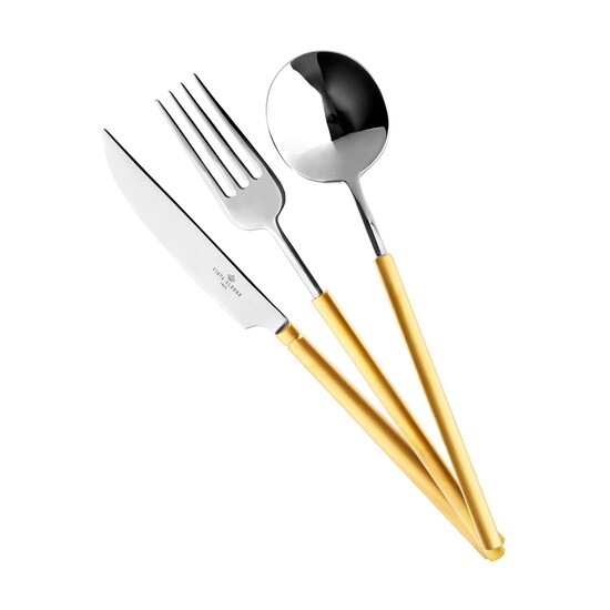 Domo Matt Gold Cutlery from Micucci Interiors 