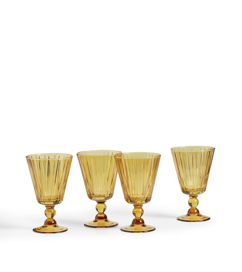 Ampelos Set of Four Cut Red Wine Glasses from OKA