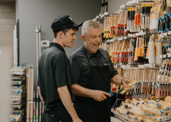 Sarasota Paint owner David Jasik (r) and his employees help customers choose the right paint and tools for every project. 
