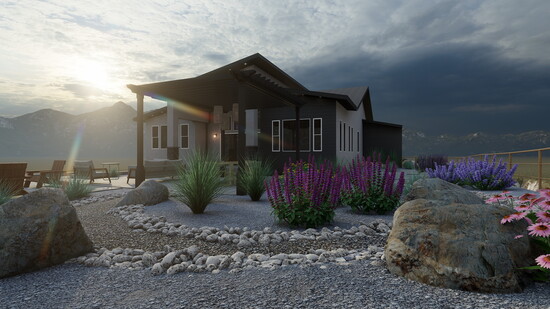 Outdoor Lifestyles can create 3D concept designs to show you what your home would look like with xeriscape before you commit to any changes