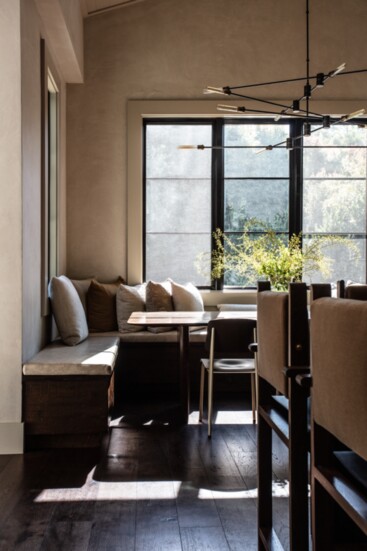 The kitchen's sixteen-person breakfast nook