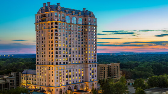 The St. Regis Hotel Towers above the Buckhead Skyline.