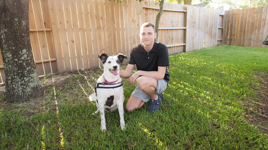 Blake (21) with Comfort Dog Charlie