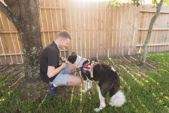 Blake (21) with Comfort Dog Charlie