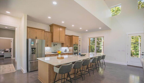 A modern, open kitchen