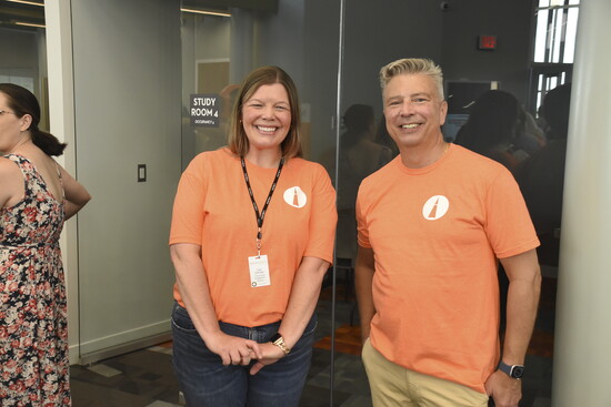 Cari Hillman + Travis Bautz, MidPointe Executive Director on Opening Day. 