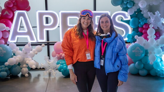 Kindervelt #50 members Katie Gawne & Jenni Simon enjoy the 2026 signature event, Après Ski. Save the date for "Off to the Races," April 10, 2027.