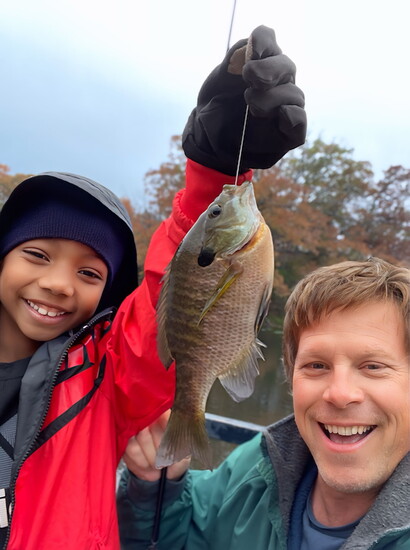 Jaxzon and John fishing