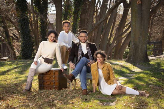 T.W. Shannon with his wife, Devon; son, Tahrohon; and daughter, Audrey Grace