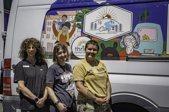 CAMP volunteers (l to r): Carol Massard, Emma Oldham and Kale Richardson. 