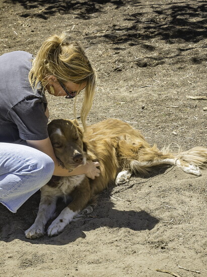 Johannah Johnson, founder and executive director of CAMP, with providing care at Juniper Ridge. 