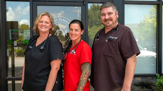 (L to R): Katrina Miller, Alana Moore, Christopher Housden, DO / Photo by Macey Corder