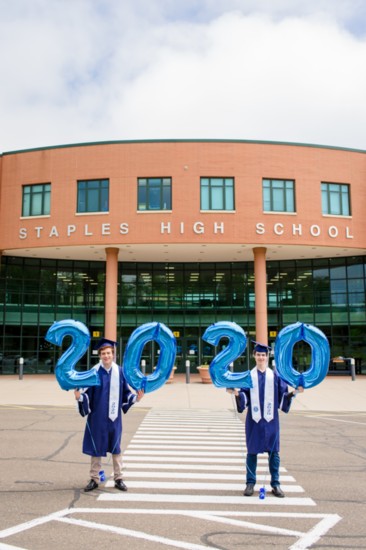 Staples 2020 valedictorian Benjamin Spector (right) and salutatorian Benjamin Schussheim (left).