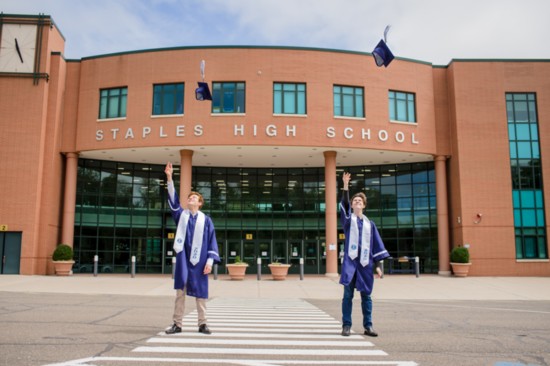 Staples 2020 valedictorian Benjamin Spector (right) and salutatorian Benjamin Schussheim (left).