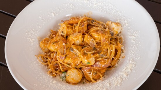 Chef Frank's Shrimp and Scallops Portofino, one of the restaurants most popular dishes.