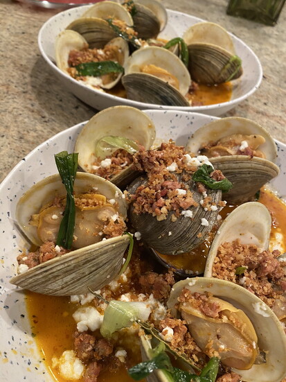 Clams and Chorizo. Photo courtesy of Stacia Epps.