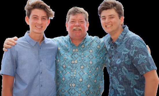 Bill with his two sons, Scott and Michael