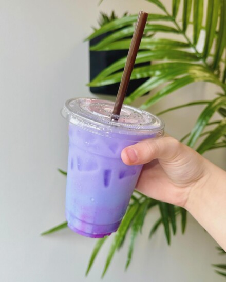 Lavender Latte from Juice Freaks, they recently moved to 525 Woodland Square Blvd.