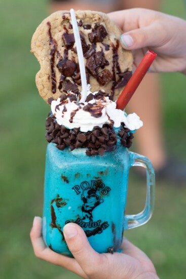 The Cookie Monster Milkshake from Popps Parlor and Popcorn.