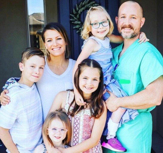 Allred clan: Wyatt, wife McKenzie, Evie, Skylar, Lily and Corbin